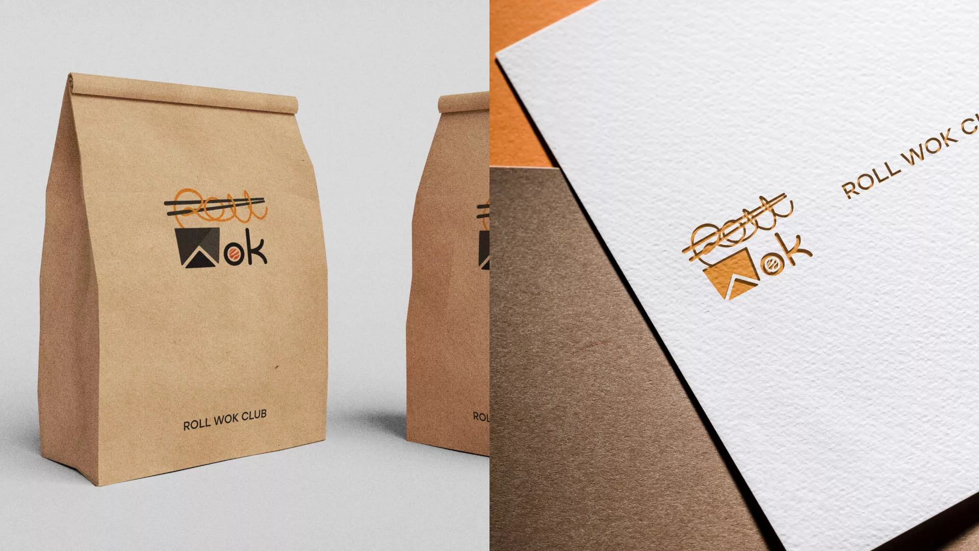 Разработка логотипа суши-бара «Roll Wok Club» в Горбатове